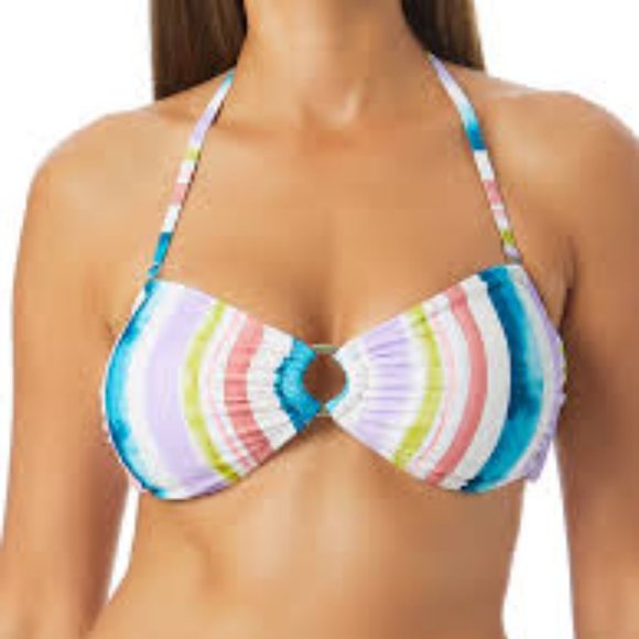 SANDFLOWER Bandeau Bikini Set High Waisted Swimsuit Women's Size L & XL - Picture 3 of 16